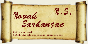 Novak Sarkanjac vizit kartica